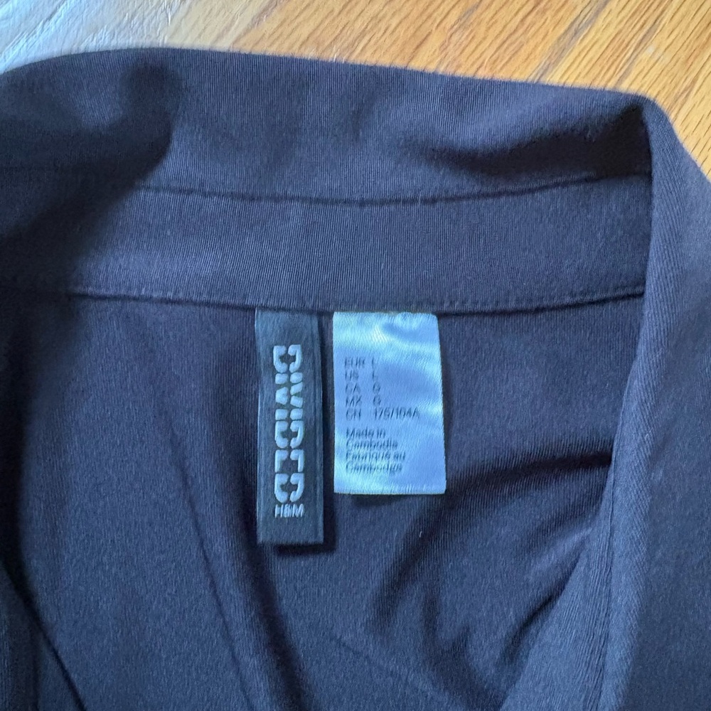 H&M Divided Size L Black Button Down Dress